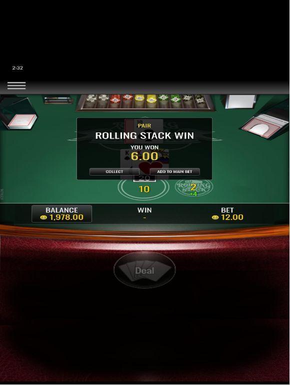 Screenshot of blackjack table at DuckyLuck.