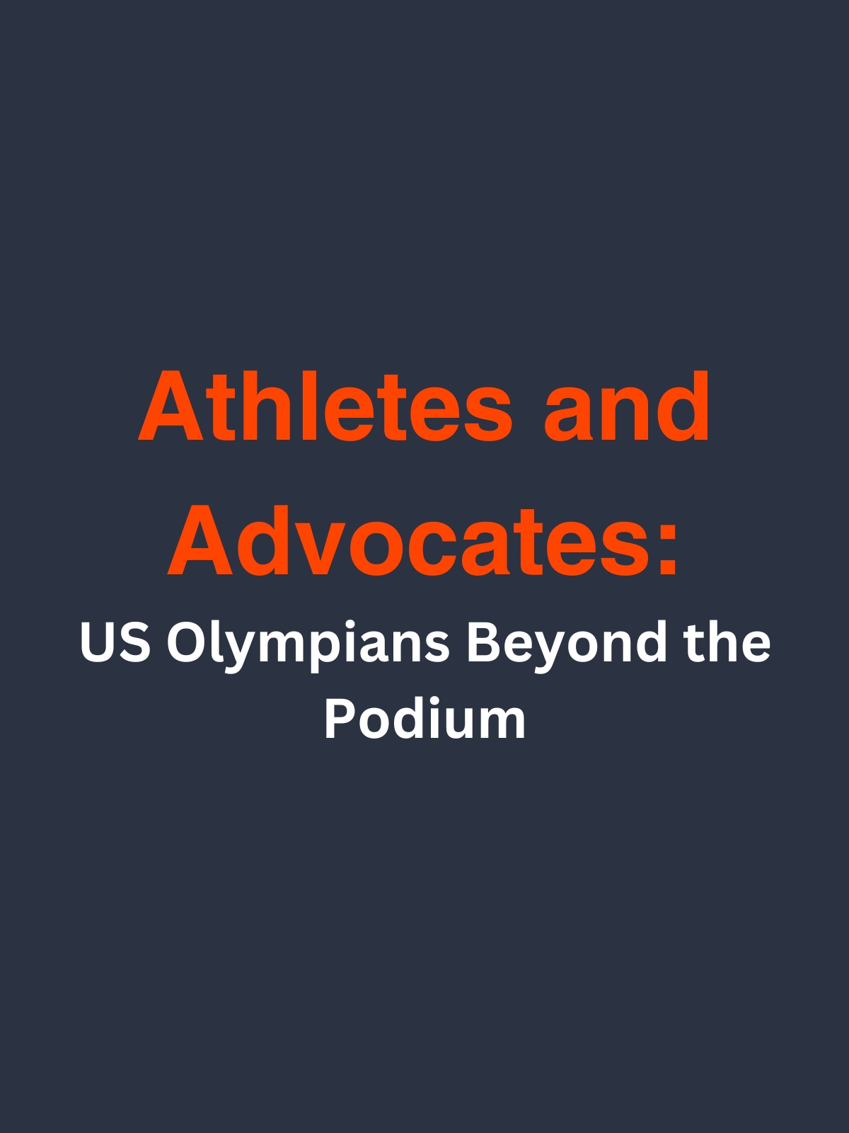 Beyond the Podium Olympic Medalists Advocating for Good